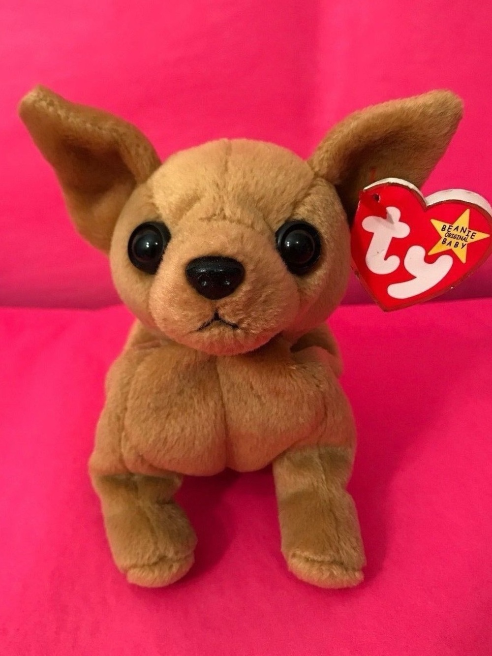 Rare with Errors Ty Beanie Baby TINY the Dog Plush Toy Chihuahua 💫